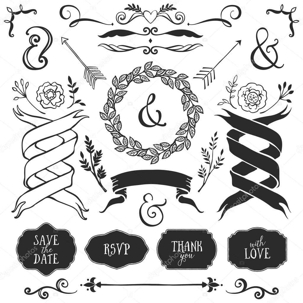 Vintage Decorative Elements With Lettering Stock Vector C Kite
