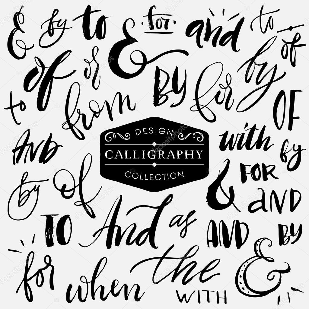 Ampersands and catchwords calligraphy