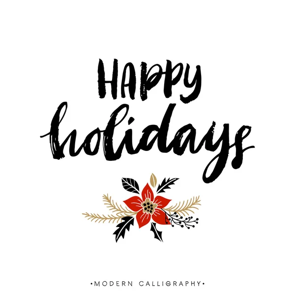 Happy Holidays. Christmas calligraphy. — Stock Vector