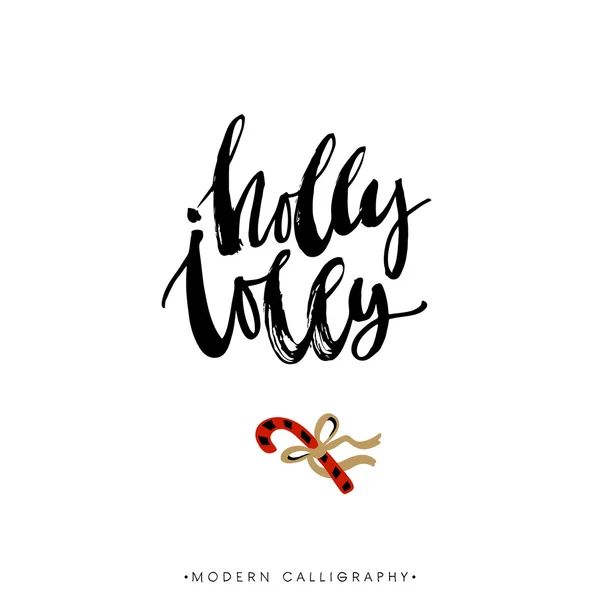 Holly Jolly. Calligrafia natalizia . — Vettoriale Stock