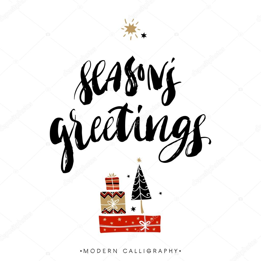 Season's greetings. Christmas calligraphy.