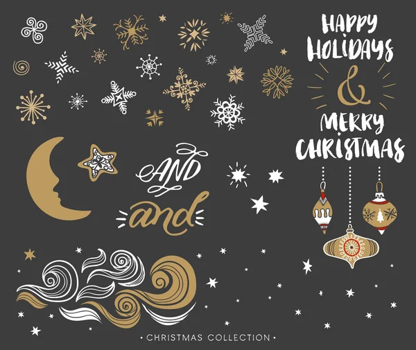 Elementos de diseño dibujados a mano Navidad — Archivo Imágenes Vectoriales