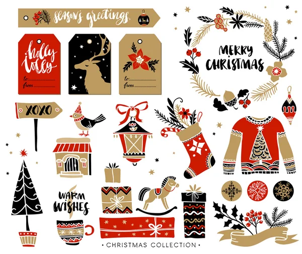 tasarım öğeleri Noel el çekilmiş