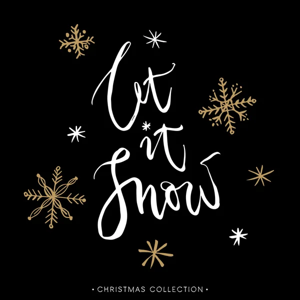 Αφήστε να χιόνι. Χριστούγεννα ευχετήριας κάρτας — Διανυσματικό Αρχείο