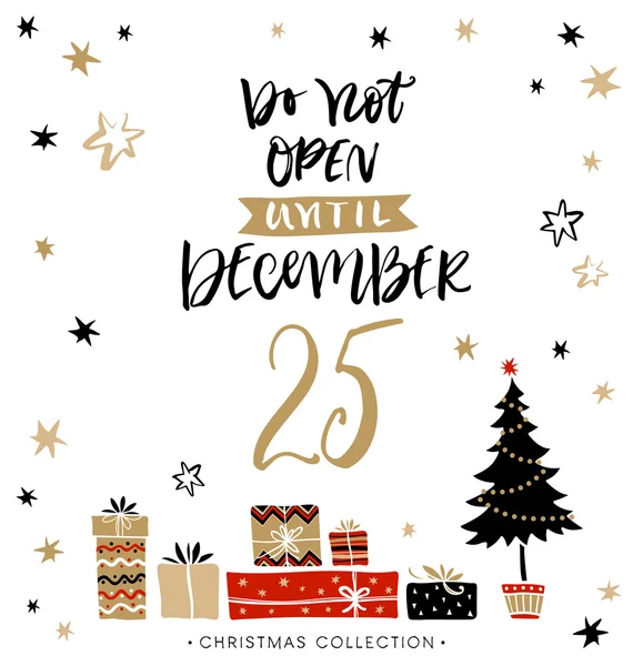 No abra hasta el 25 de diciembre . — Vector de stock