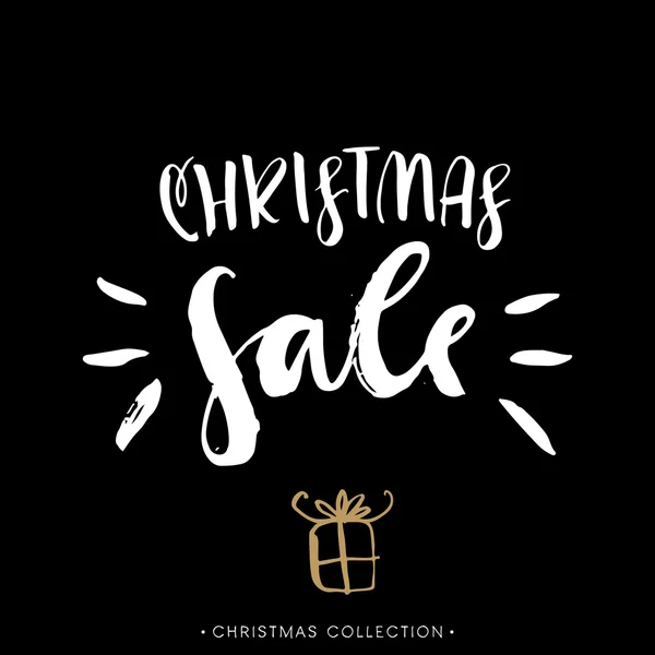 Christmas sale. Calligraphic card. — Stock Vector