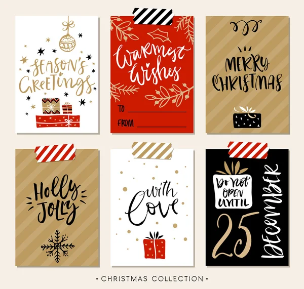 Noel hediye Etiketler ve hat kartlarla.