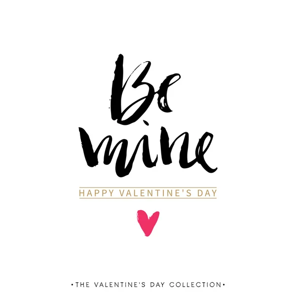 Valentines day greeting card with calligraphy — Stock Vector