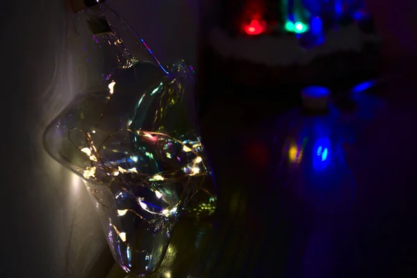 A glass star illuminated. — Stock Photo, Image