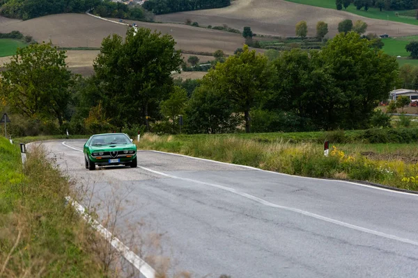 Cagli Italia Ott 2020 Alfa Romeo Montreal Verde Viejo Coche — Foto de Stock