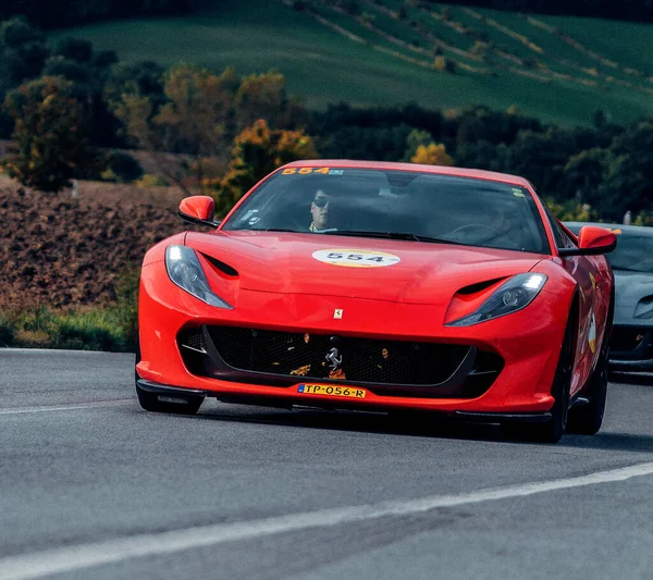 Cagli Itália Ott 2020 Ferrari 812 Superfast 2018 Carro Corrida — Fotografia de Stock