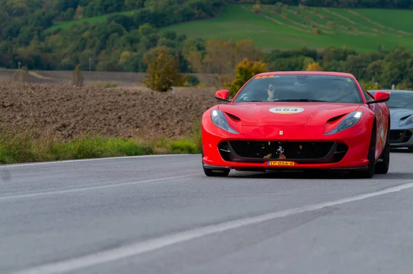 Cagli Itália Ott 2020 Ferrari 812 Superfast 2018 Carro Corrida — Fotografia de Stock