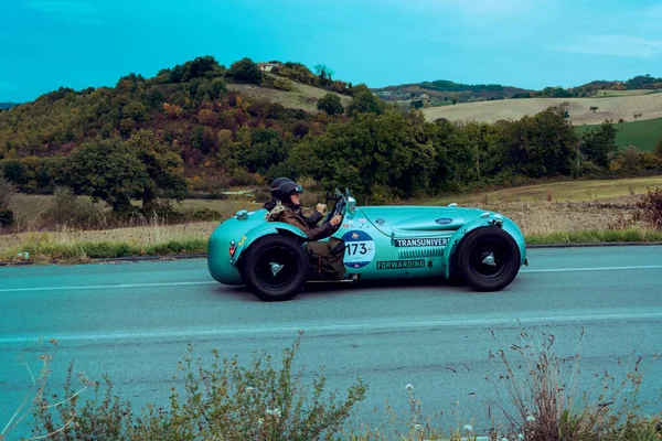 Cagli Italia Ott 2020 Alta Jaguar 1951 Viejo Coche Carreras — Foto de Stock