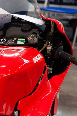 Bangkok Tayland - 11 Aralık 2017: Ducati Desmosedici GP Superbike Motor Fuarı 2017