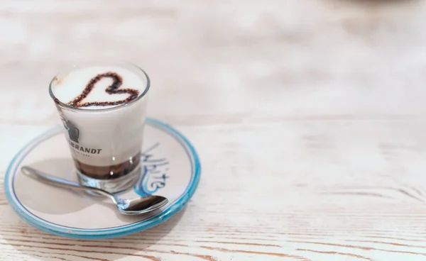 Porto Cervo Sardegna Italy 2021 Cup Coffee Latte Cappuccino Art — Stock Photo, Image