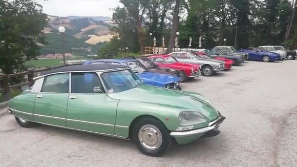 Pesaro Italien 2021 Oldtimerdetails Aus Den 70Er Jahren Alfa Romeo — Stockvideo