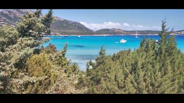 Plaja Sardinia Din Pevero Marea Smarald — Videoclip de stoc