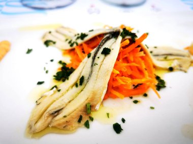 Aperatif, balığın üst görüntüsü.