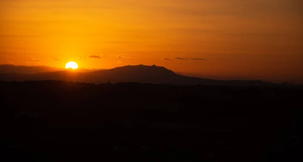 Panoramablick Auf Die Republik San Marino Bei Sonnenuntergang — Stockfoto