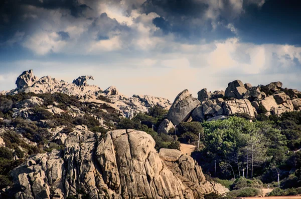 Sardinië landschap dragen rock palau — Stockfoto