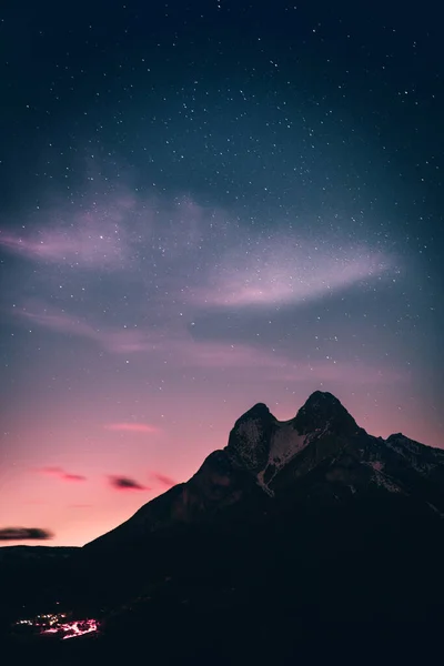 Puesta Salida Del Sol Desde Cima Una Montaña Nevada Pedraforca — Foto de Stock