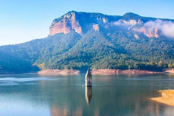 Chiesa Storica Della Palude Sau Serbatoio Sau Paesaggio Della Palude — Foto Stock