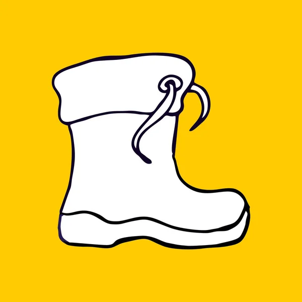 Ilustração vetorial de botas doodle botas de borracha — Vetor de Stock