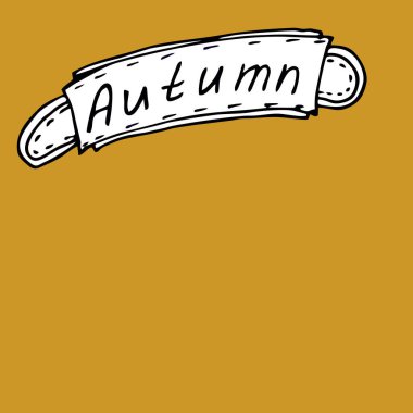 Vektör harfleri sonbahar çıkartması karalama filigran çizgisi resimleme.