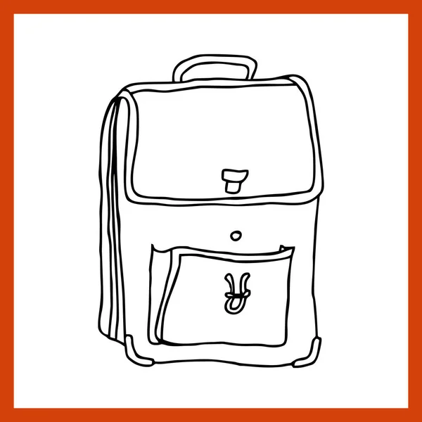 เวกเตอร์ doodle โรงเรียนกระเป๋าเป้สะพายหลังกระเป๋าเป้สะพายหลังสวมสายภาพประกอบแยก . — ภาพเวกเตอร์สต็อก
