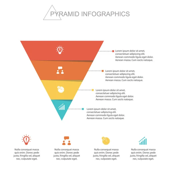 Pyramiden Infografik Trichterpyramide Mit Diagrammen — Stockvektor