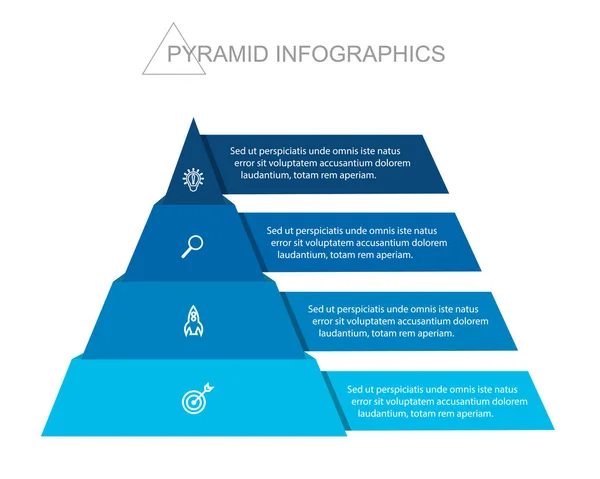 Infográficos Pirâmide Pirâmide Funil Com Gráficos — Vetor de Stock