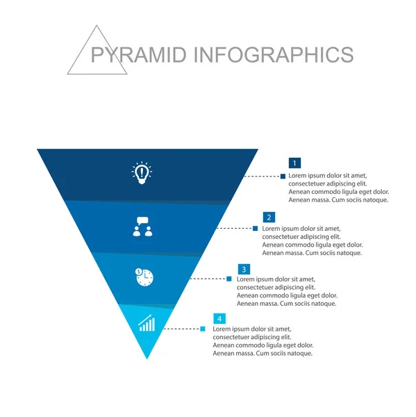 Infográficos Pirâmide Pirâmide Funil Com Gráficos — Vetor de Stock