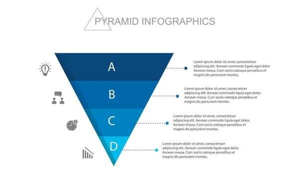 Pyramiden Infografik Trichterpyramide Mit Diagrammen — Stockvektor
