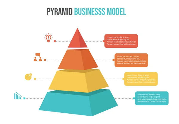 Pirámide Infografías Pirámide Embudo Con Gráficos — Vector de stock