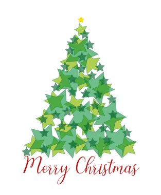 Soyut noel ağacı olan resimli kart