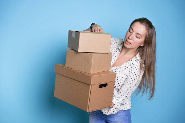 Box with a parcel, small business and delivery of goods from online stores.