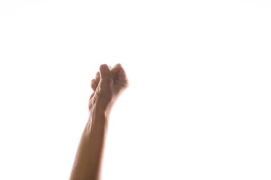 El hareketleriyle. Kadın yumruğu uzanıyor, haklar ve muhalefetin sembolü.,