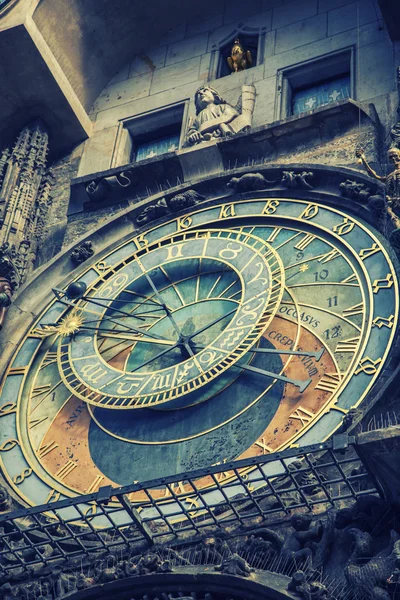 Reloj Astronómico Medieval Orloj Torre Del Antiguo Ayuntamiento Plaza Staromestska — Foto de Stock