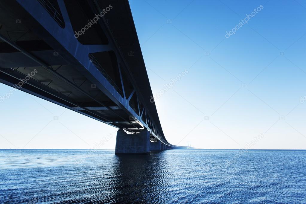 Oresund Bridge,oresunds bron, bridge on the sea ,architecture landscape in sweden