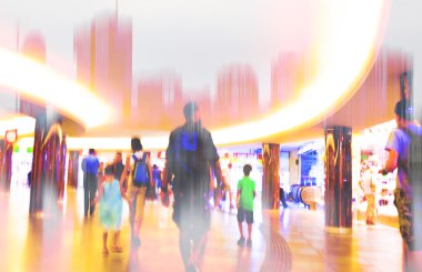 insanlar büyük şehirde işlek cadde, centrum şehrin insanlar acele ile