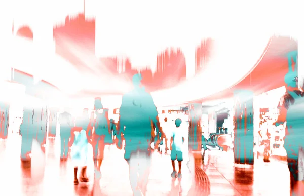 Mensen lopen op drukke straat in grote stad, centrum in de stad met mensen rush — Stockfoto