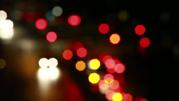 Rainy days,rain drops on the window with traffic bokeh light — Stock Video