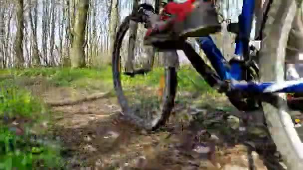 Vélo cycliste en vélo sur route forestière .