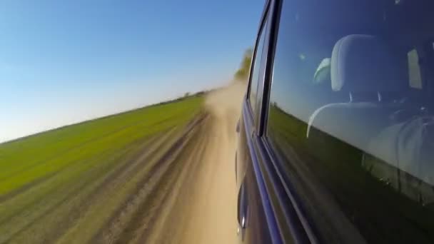 Snel besturen van een auto in het platteland Timelapse. — Stockvideo