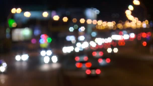 Luz Bokeh en la ciudad para el fondo — Vídeos de Stock