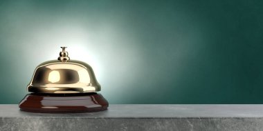 Hotel Ring - yeşil arkaplan, 3D resim