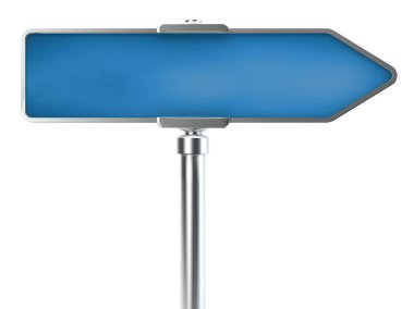 Yol işareti - mavi ok, 3D illüstrasyon