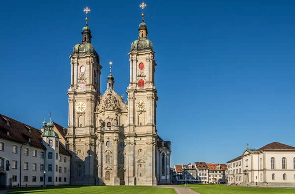 Uitzicht op de abdij kathedraal van Sankt Gallen-Zwitserland — Stockfoto