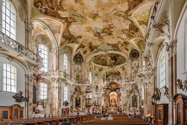 Birnau Alemania Junio 2021 Vista Interior Decorativo Iglesia Clister Birnau — Foto de Stock