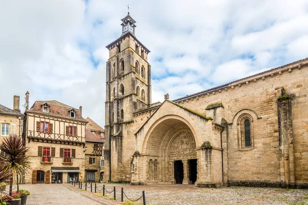 Widok Kościół Opactwo Saint Pierre Beaulieu Sur Dordogne Francja — Zdjęcie stockowe